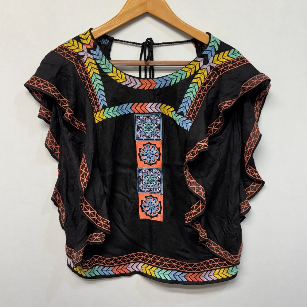 Ban Jara Women Embroidered Blouse Top Shirt Size Medium Boho D002 -12